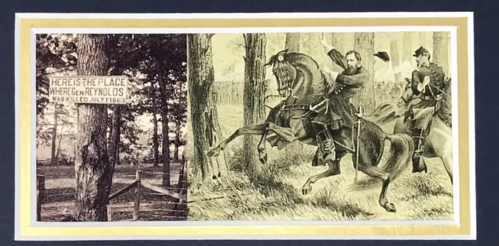 Reynolds Woods Gettysburg July 1st 1863 Witness Tree Wood And Bullet In Collectors Glass Case With COA — image 2