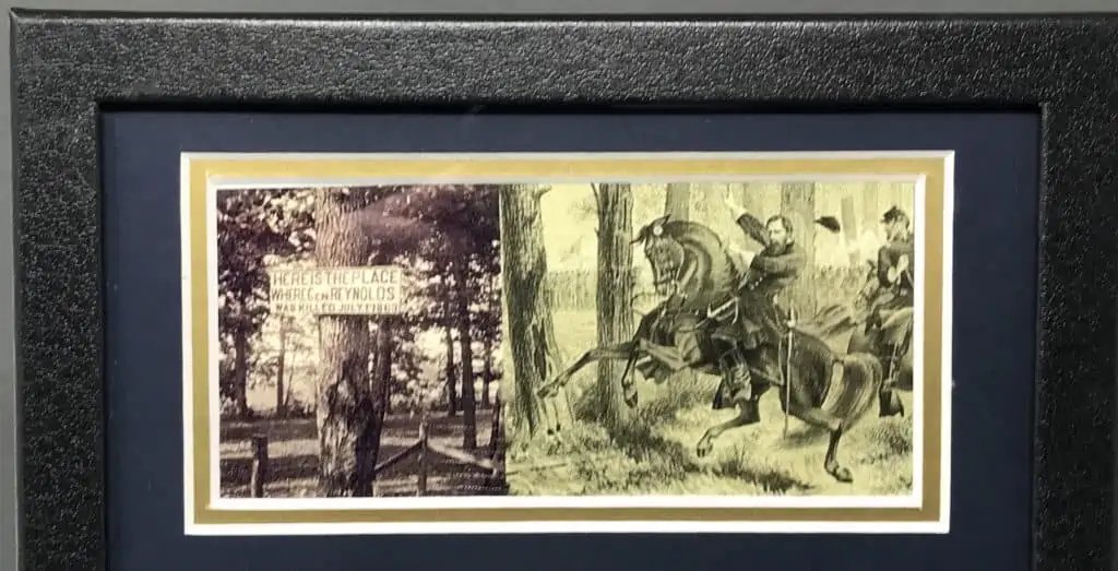 Reynolds Woods Gettysburg July 1st 1863 Witness Tree Wood And Bullet In Collectors Glass Case With COA — image 8