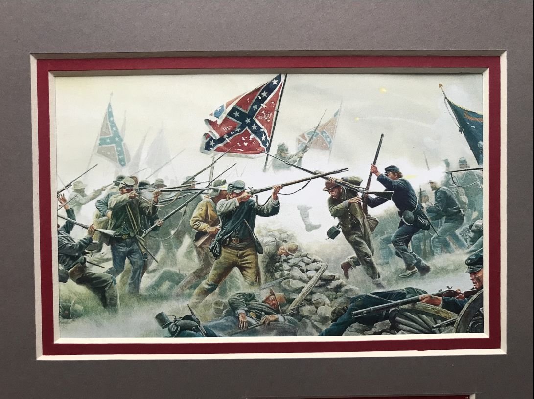 Pickett's Charge Confederate Line Battlefield Wood and Confederate Bullet Display In Collector's Glass Case Certified — image 3