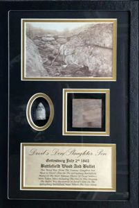 Devils Den/Slaughter Pen Battlefield Wood and Bullet Display Gettysburg In …