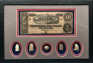Authentic Confederate Money & Civil War Bullets Display In Collectors …