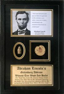 Lincoln's Gettysburg Address Historic Witness Wood And Authentic Bullet Display …