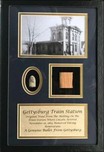 Original Wood From The Gettysburg Rail Road Station, Bullet From …