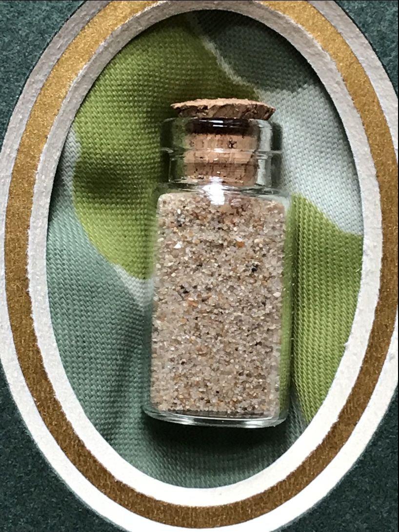 Original Sand From Omaha Beach With Piece Of Airborne Troops Parachute From D-Day In Collectors Glass Case — image 2