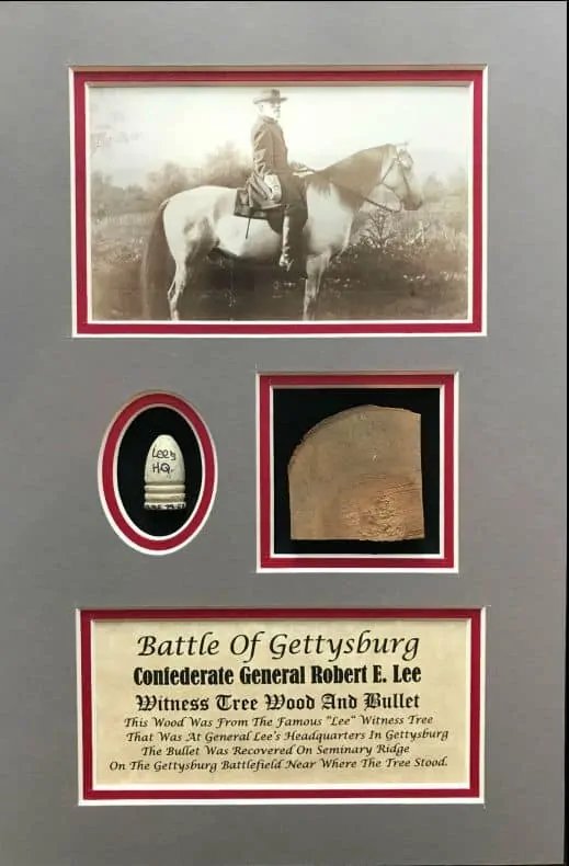 Gen. Lee's Headquarters Witness Wood And Authentic Gettysburg Bullet Display In Collector's Glass Case — image 2