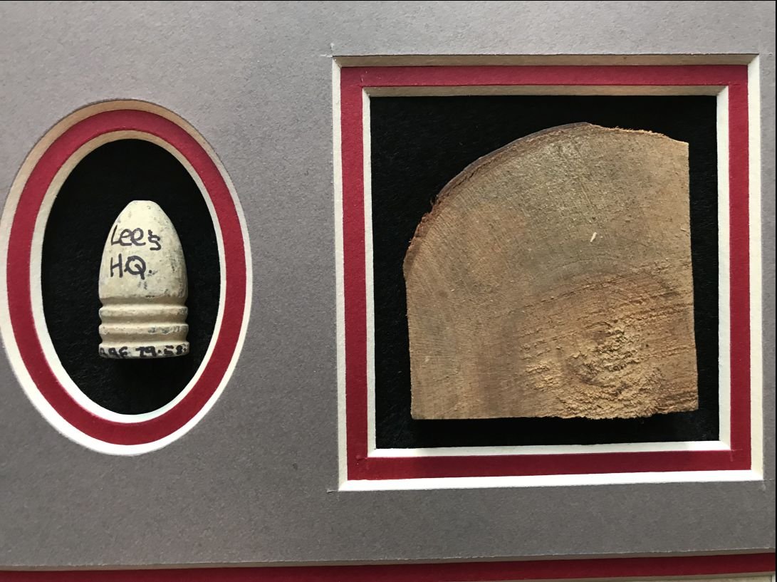 Gen. Lee's Headquarters Witness Wood And Authentic Gettysburg Bullet Display In Collector's Glass Case — image 4