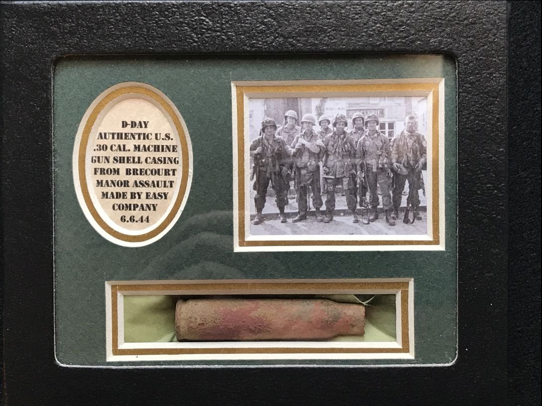Original WWII Relic Recovered Near Brecourt Manor Normandy D-Day Easy Company Band Of Brothers In Collectors Glass Case — image 2