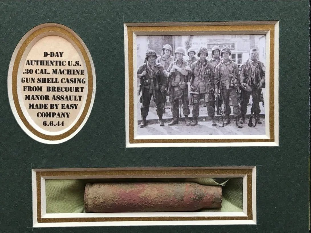 Original WWII Relic Recovered Near Brecourt Manor Normandy D-Day Easy Company Band Of Brothers In Collectors Glass Case — image 3