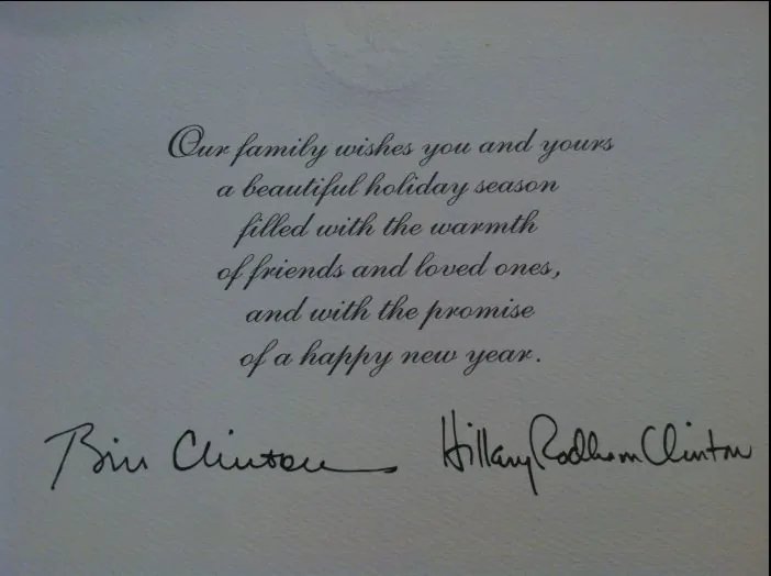 Set Of 5 Different President Bill Clinton Presidential White House Christmas Cards Printed Signatures — image 6