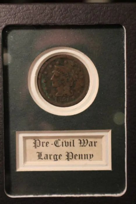 Authentic Pre Civil War Dated Large Penny In Collectors Glass Case Certified
