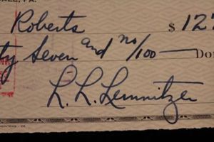 General Lemnitzer's Hand Signed Check COTJCOS JFK
