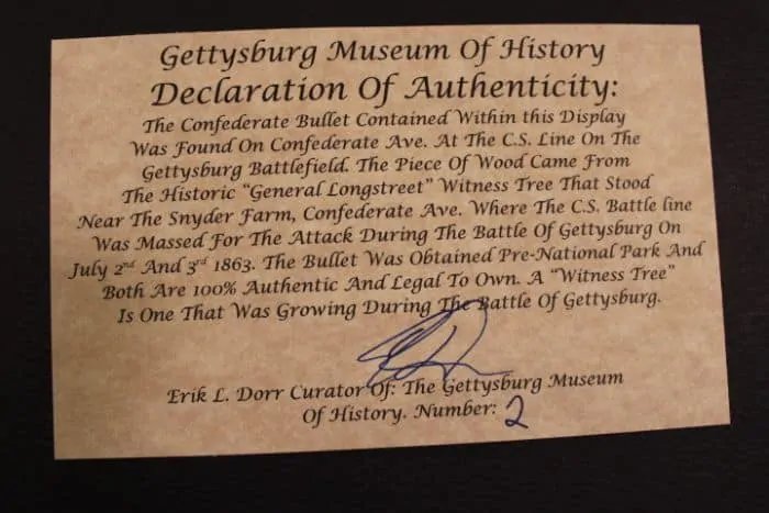 General Longstreet Witness Wood And Authetic Gettysburg Bullet Display In Collectors Glass Case