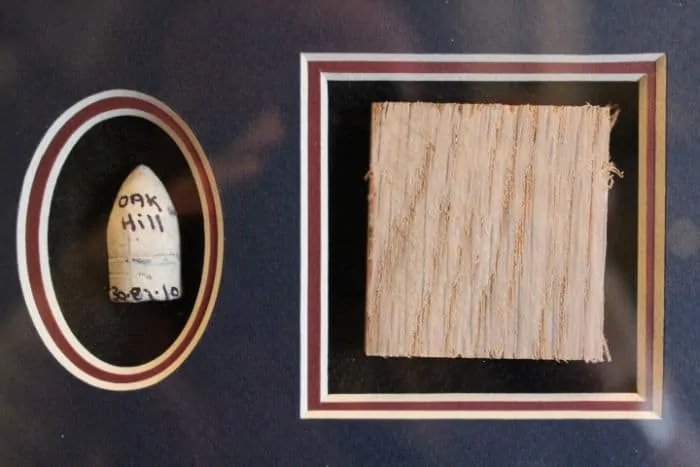 Oak Hill/Oak Ridge Battlefield Wood and Bullet Display Gettysburg In Collectors Glass Case — image 2