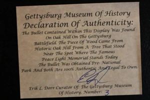 Oak Hill/Oak Ridge Battlefield Wood and Bullet Display Gettysburg In …