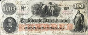 Authentic Civil War Confederate Money, $100.00 'Slave' Note Certified By …