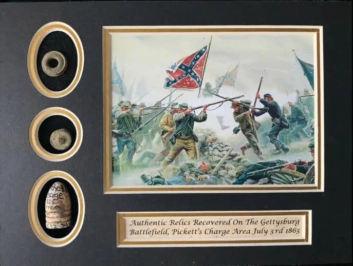 Authentic Relics From Pickett's Charge Area Of The Battle of Gettysburg In Collector's Glass Case Certified — image 5