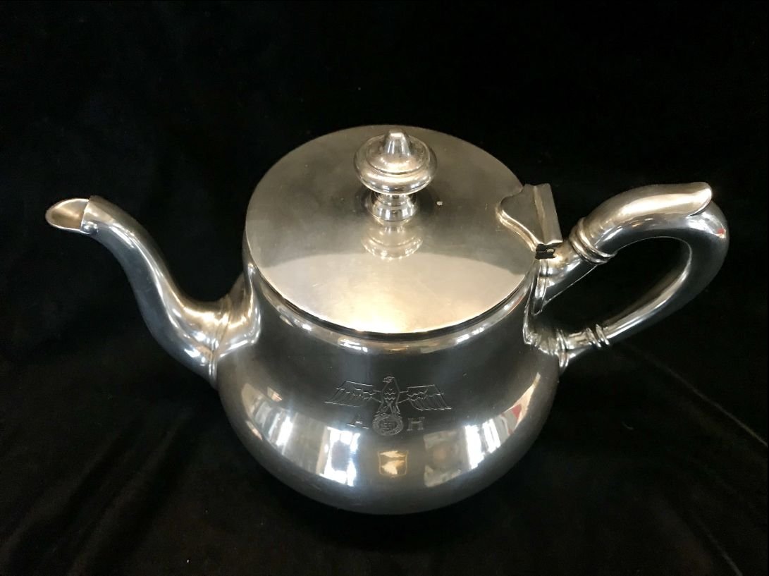 Original 'Bormann' Formal Pattern Silver Tea Set Creamer Recovered By A U.S. Veteran At Schloss Klessheim Certified By The Gettysburg Museum Of History — image 3