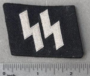 OUTSTANDING (ALMOST MINT) Original WWII Waffen SS Collar Tab Taken …