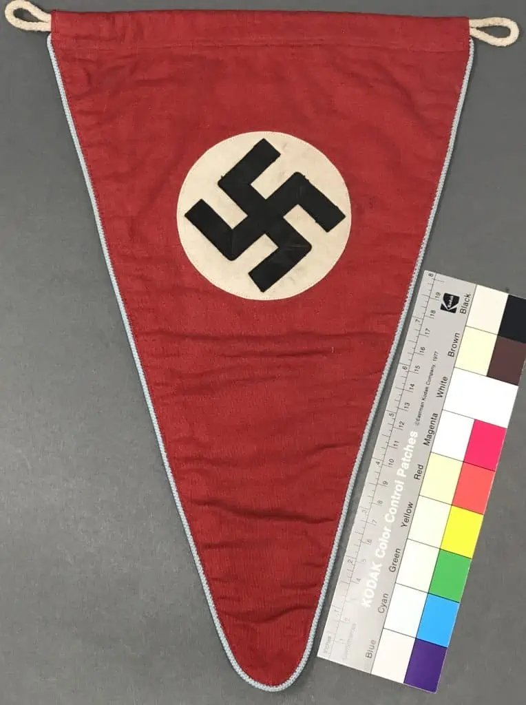 Original WWII German NSDAP (NAZI PARTY) Orts Level Political Leader's Super High Quality VEHICLE PENNANT. (Wimpel) Brought Home By A U.S. Veteran Certified