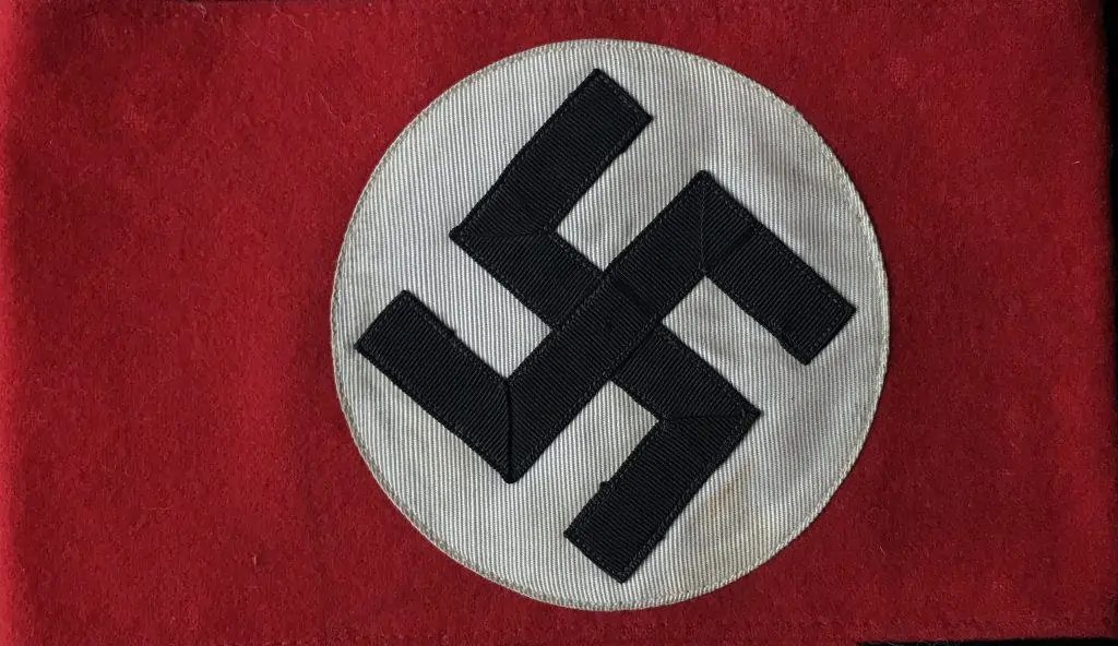 Original WWII Deluxe Wool Nazi German Allgemeine/SS Multi-Piece Construction Armband With SS RZM TAG! Brought Home And Decorated As A Trophy By A U.S. Veteran. — image 6