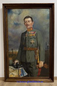 großes Ölbild k.u.k. Kaiser Karl I. an der Südfront Isonzo/Piave …