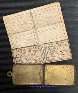 k.u.k. Legitimation/Erkennungsmarke für jüdischen (izr.) Soldaten - Székesfehérvárer Landwehr-Infanterieregiment Nr.17/Székesfehérvári …