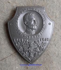 k.u.k. Kappenabzeichen Erzherzog Eugen 1914-1916 - Inf. Reg.4 Hoch & …