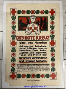 k.u.k. Plakat ROTES KREUZ - Sammlung für verwundete und kranke …