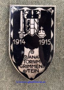 k.u.k. Kappenabzeichen Sanatorium Grimmenstein 1914-1915 - Kriegsspital in NÖ!!