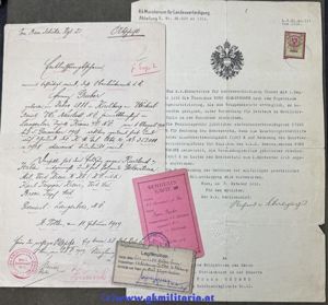 Papierkonvolut Oberleutnant Franz GRUBER k.u.k. Schützenregiment Nr. 21 St. Pölten …