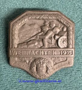 k.u.k. Kappenabzeichen Weihnachten 1915 - Armeegruppe Rohr - Kärnten!!