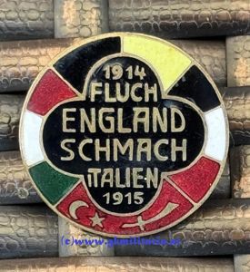 k.u.k. Abzeichen Propaganda - Viererbund Türkei - '1914 Fluch England …
