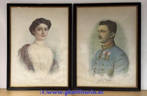 2x Drucke Kaiser Karl & Kaiserin Zita - Offizielle Kriegsfürsorge!!