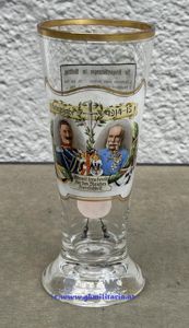 k.u.k. Patriotisches Prunkglas 'Gott strafe England' - J. Zimmermann Steinschönau!!
