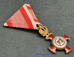 k.u.k. Goldenes Verdienstkreuz mit Krone! - BÖHM, WIEN!!