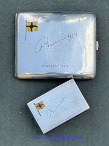 k.u.k. Zigarettentabatiere u. Zünderhalter Kommando Isonzofront 1915 - General BOROEVIC!! …