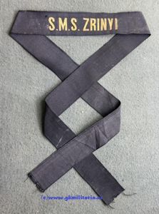 k.u.k. Kriegsmarine - Mützenband Matrosen u. Unteroffiziere 'S.M.S. ZRINYI' !!