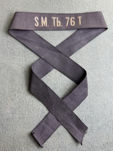 k.u.k. Kriegsmarine - Mützenband Matrosen u. Unteroffiziere 'S.M.Tb. 76T' !!