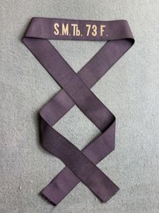 k.u.k. Kriegsmarine - Mützenband Matrosen u. Unteroffiziere 'S.M.Tb. 73F.' !!