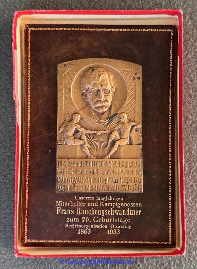 Viktor Adler Plakette 1933 - SDAP - 1. Republik! - Sehr selten! — image 2