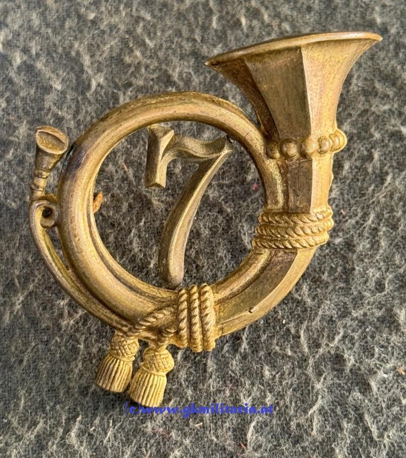 k.u.k. Jägerhorn für Jägerhut - Feldjägerbataillon Nr. 7 - LAIBACH!! — image 2