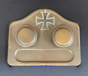Patriotische Schreibtischgarnitur 'Eisernes Kreuz 1914' !!