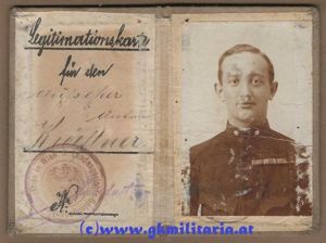 Legitimationskarte für den Aufseher Anton Kräftner - Landesgerichts-Gefangenenhaus Wien - …