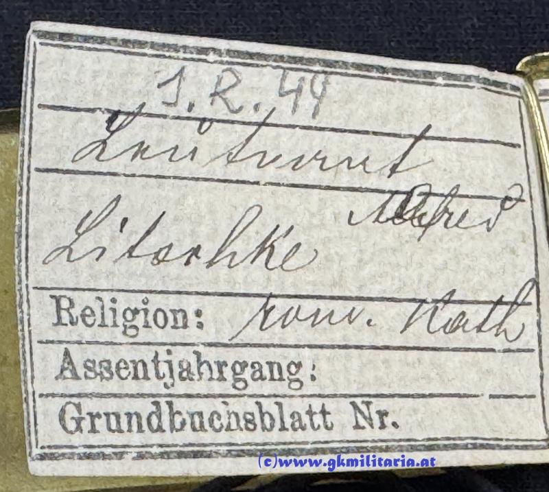 k.u.k. Legitimation Leutnant Alfred Litschke Inf. Reg. 49!! — image 2