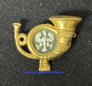 k.k. Jägerhorn für die Feldkappe der Tiroler Kaiserjäger!