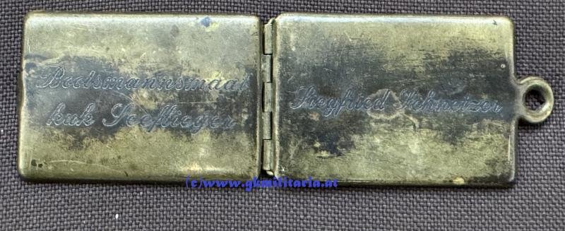 Kapsel für Legitimation k.u.k. Kriegsmarine - Bootsmannsmaat k.u.k. Seeflieger Siegfried Schnetzer !! - mit Gravur!! - RAR! — image 2