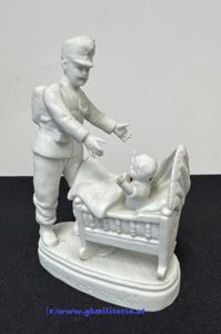 k.u.k. Figur Kaiserjäger mit Kleinkind! - 'Glücklich - zurück!'