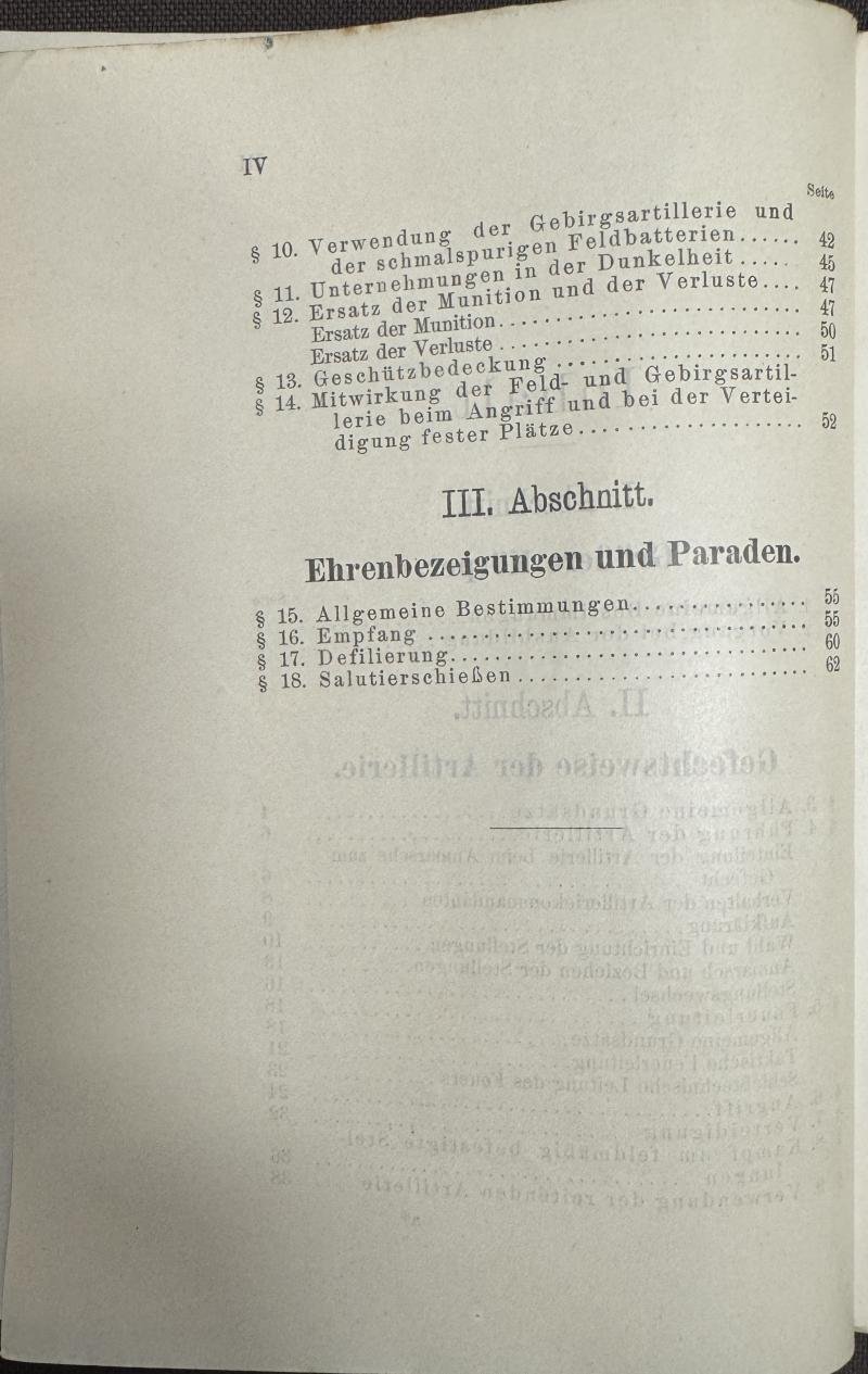 k.u.k. Vorschrift Exercierreglement k.u.k. Artillerie - III. Teil Feld- und Gebirgsartillerie! 4. Heft! - 'ENTWURF'! — image 4