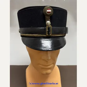 Österreich 1. Republik - schwarze steife Kappe Gendarmerie!!!