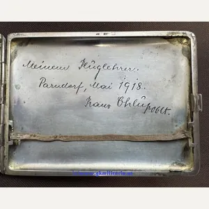 k.u.k. Zigarettentabatiere k.u.k. Luftfahrtruppe - Beobachter u. Feldpilot Oblt. Chlup …